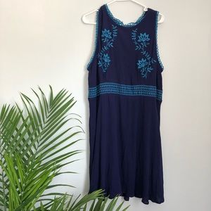 Blue Embroidered Dress